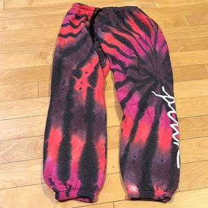 PINK colorful tie tied sweatpants size xs